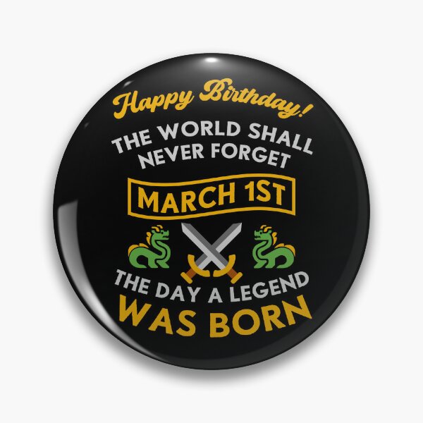 Item preview, March 1st The Day A Legend Was Born Dragons and Swords Design (Light) designed and sold by Graograman.