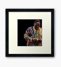 Biggie counting dollars Framed Print