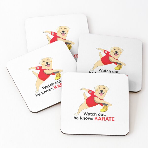 Item preview, "My Dog Knows Karate"- Funny Cartoon Dog Doing Karate designed and sold by Kodexstore.