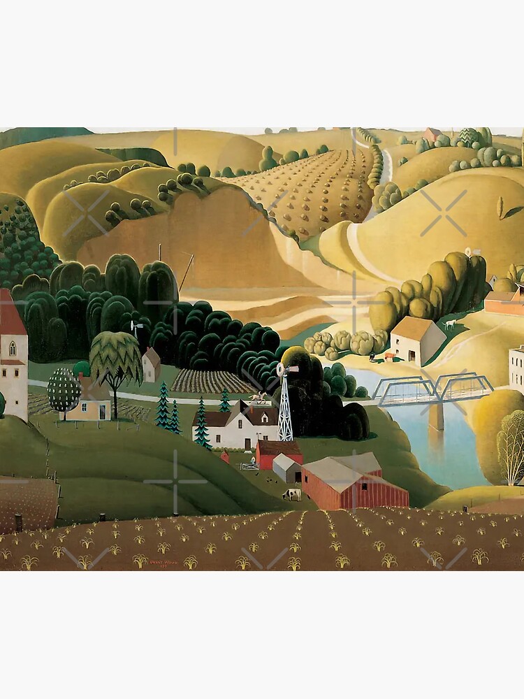 Thumbnail 5 of 5, Mouse Pad, Grant Wood Stone City, Iowa Grant Wood designed and sold by TeeARTHY.