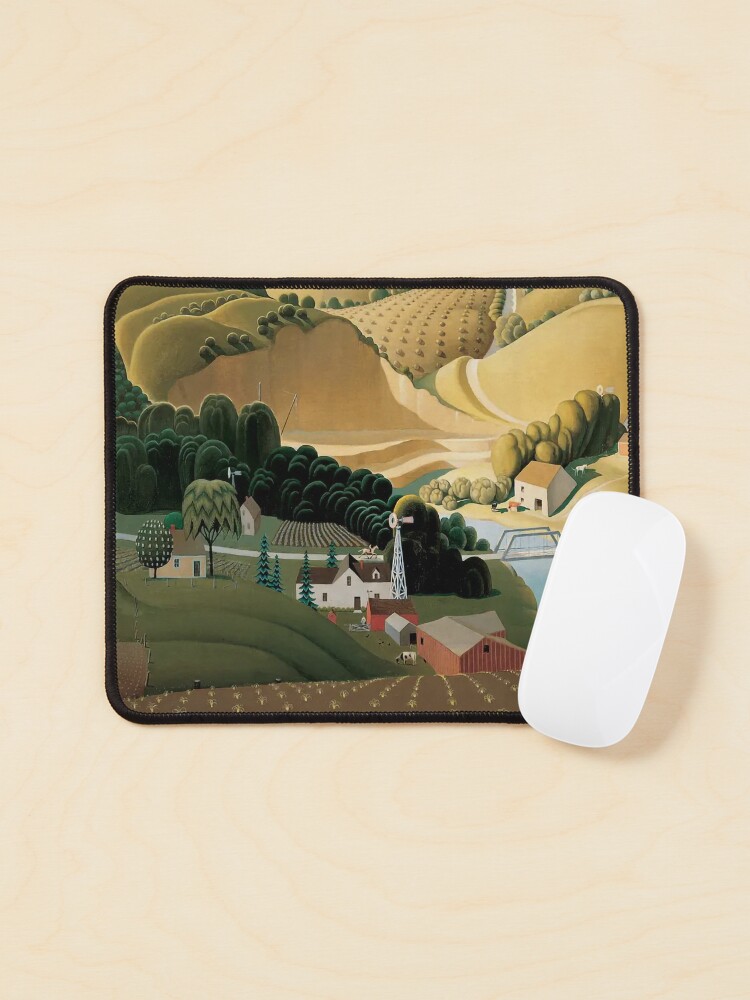 Thumbnail 1 of 5, Mouse Pad, Grant Wood Stone City, Iowa Grant Wood designed and sold by TeeARTHY.