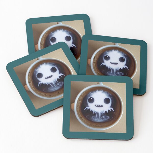 Item preview, ghost monsters trapped in a coffee cup coffee lovers      designed and sold by MesmerizngGift.