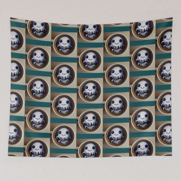 Item preview, ghost monsters trapped in a coffee cup coffee lovers     designed and sold by MesmerizngGift.