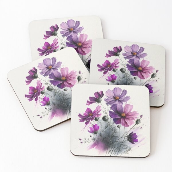 Artikelvorschau, Lila Kosmosblumen entworfen und verkauft von Vanover Designs.