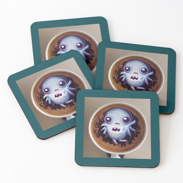 Item preview, ghost monsters trapped in a coffee cup coffee lovers     designed and sold by MesmerizngGift.