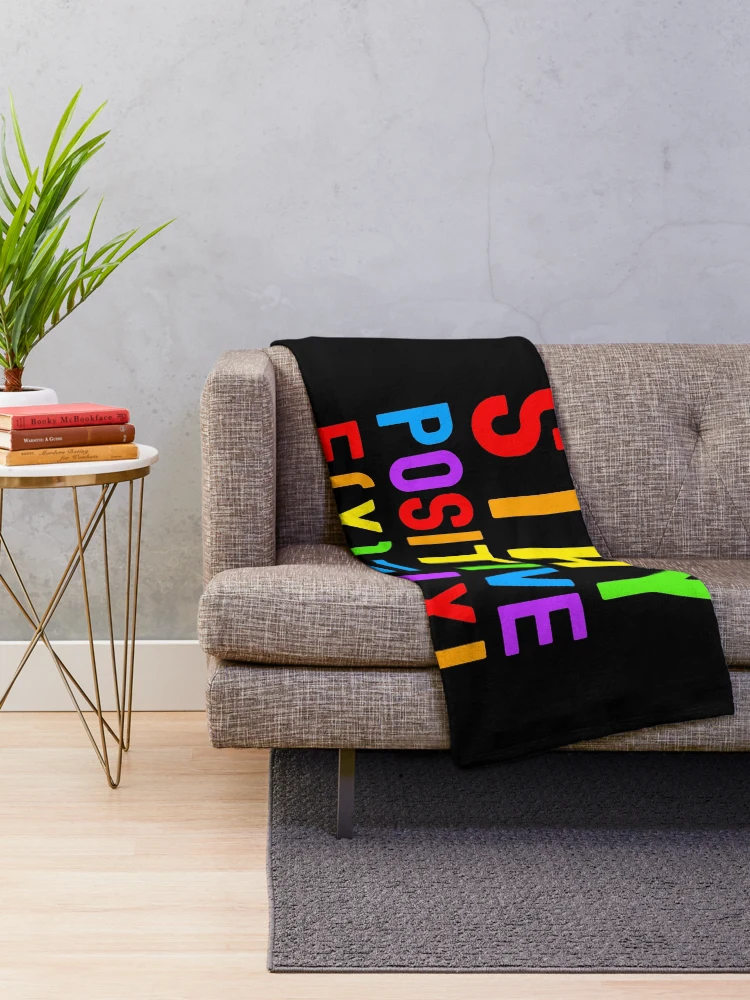 Thumbnail 2 of 6, Throw Blanket, Stay Positive - Kids Math, Math Student, Math Professor, Math Teacher, Math Nerd, Mathematics, Statistics, Laboratories, Gay Math, LGBTQ Math, LGBT Math designed and sold by jadedscientist.