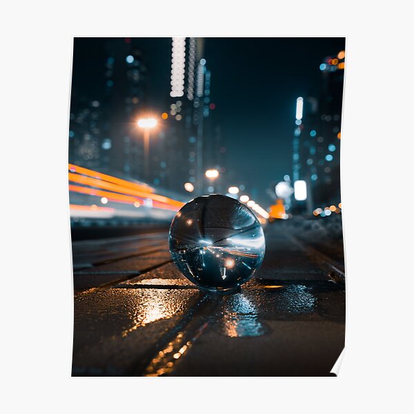 Lensball and light trails Poster