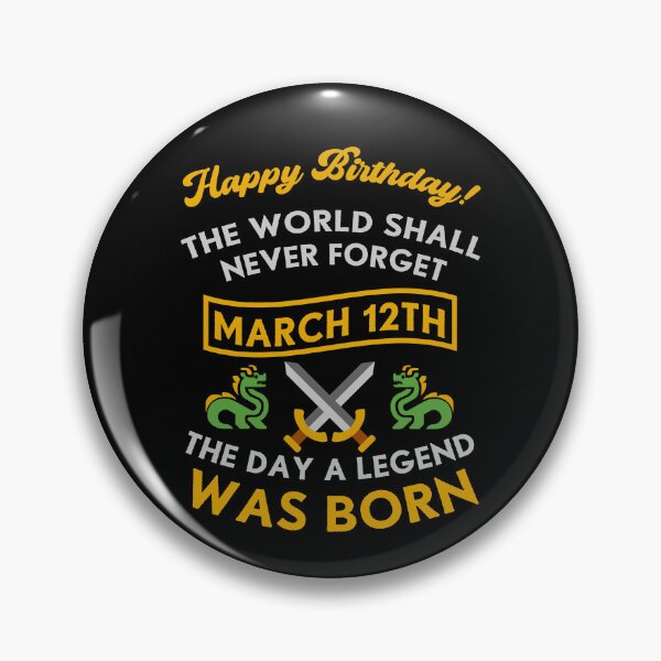 Item preview, March 12th The Day A Legend Was Born Dragons And Swords Design (Light) designed and sold by Graograman.