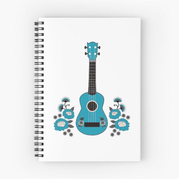 Item preview, Ukulele with flowers in turquoise designed and sold by piesdesignart.