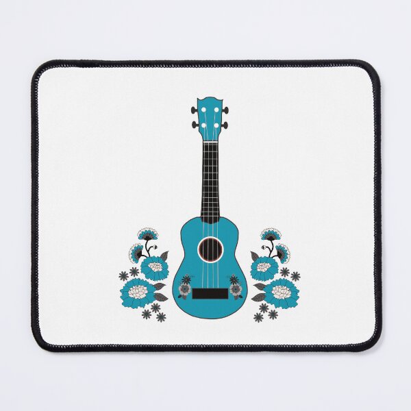 Item preview, Ukulele with flowers in turquoise designed and sold by piesdesignart.