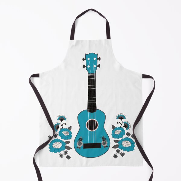 Item preview, Ukulele with flowers in turquoise designed and sold by piesdesignart.