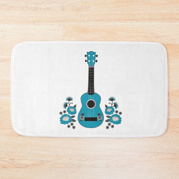 Item preview, Ukulele with flowers in turquoise designed and sold by piesdesignart.