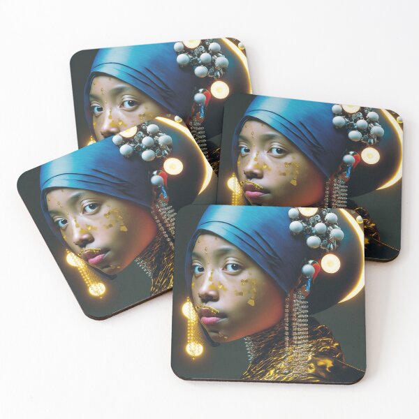 Item preview, Adiversity portrait variation african girl with pearl earrings designed and sold by osssoconcept.