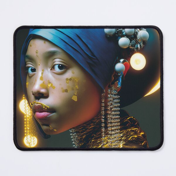 Item preview, Adiversity portrait variation african girl with pearl earrings designed and sold by osssoconcept.