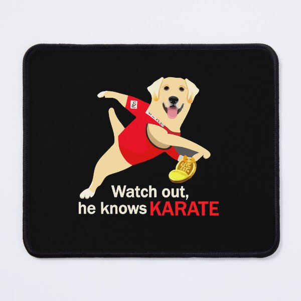 Item preview, "My Dog Knows Karate"- Funny Cartoon Dog Doing Karate designed and sold by Kodexstore.