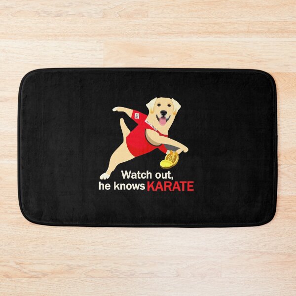 Item preview, "My Dog Knows Karate"- Funny Cartoon Dog Doing Karate designed and sold by Kodexstore.