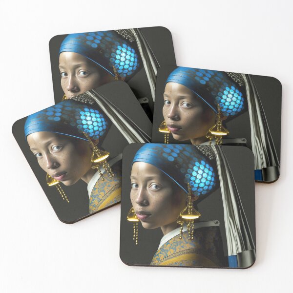 Item preview, A beatiful redbone girl with pearl earrings portrait  designed and sold by osssoconcept.
