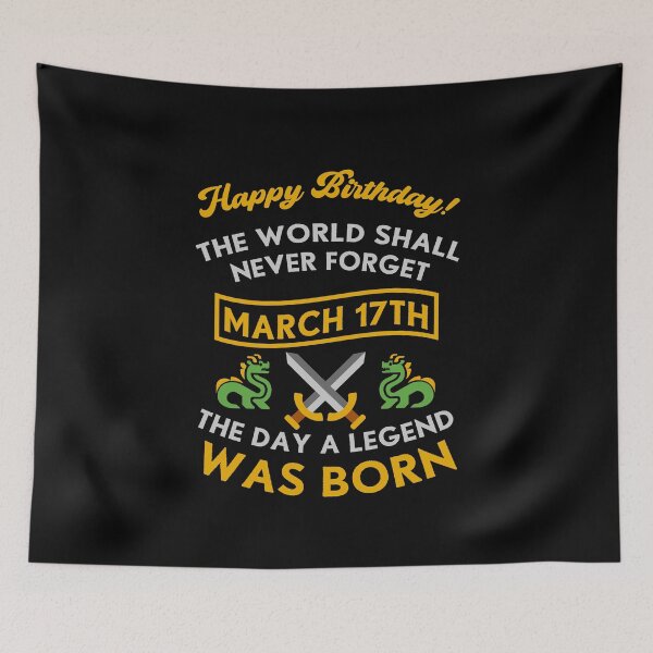 Item preview, March 17th The Day A Legend Was Born Dragons And Swords Design (Light) designed and sold by Graograman.