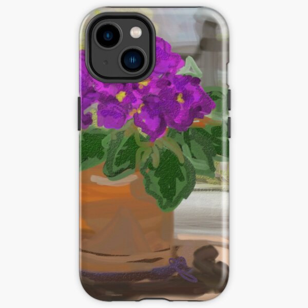 African Violet and view from window. iPhone Tough Case