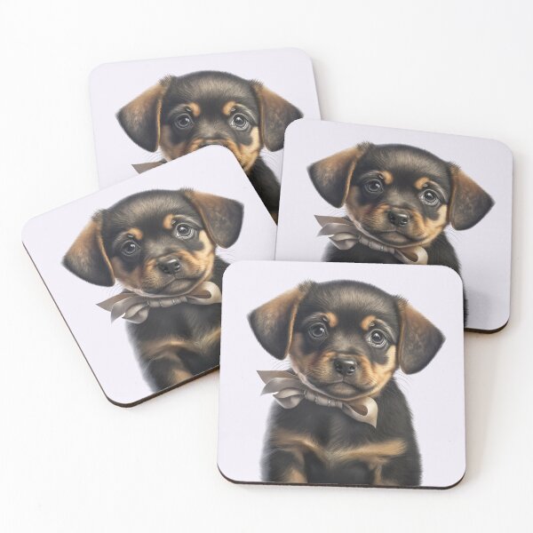 Item preview, Cute Rottweiler Puppy with a bow designed and sold by RuralGreen.