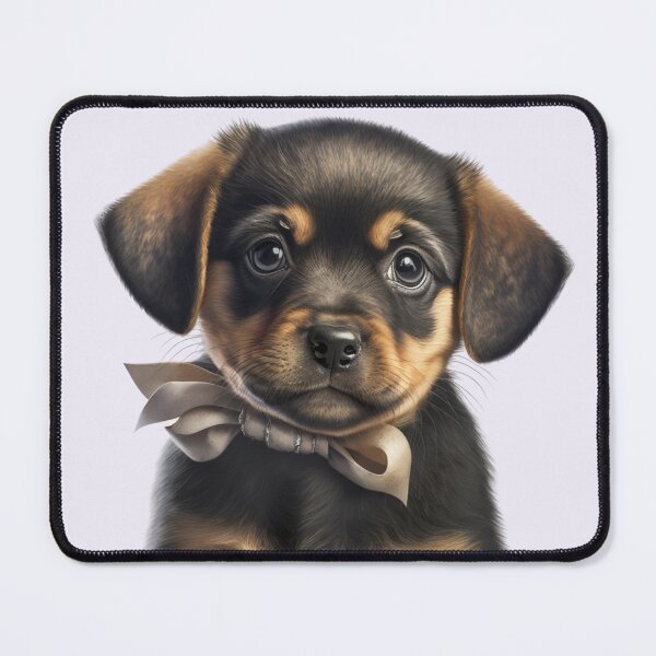 Item preview, Cute Rottweiler Puppy with a bow designed and sold by RuralGreen.