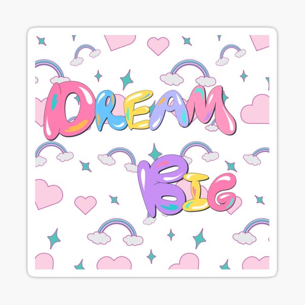 Item preview, DREAM BIG TYPOGRAPHY WITH CUTE RAINBOW AND HEART BACKGROUND  designed and sold by jasneetchopra27.