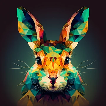 Artwork thumbnail, Geometric Cute Rabbit by AxeWave