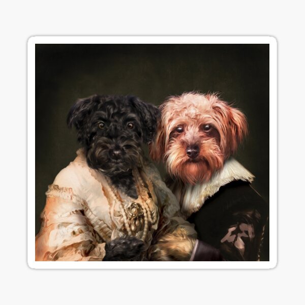 Dog Portrait - Ruby and Raff Sticker