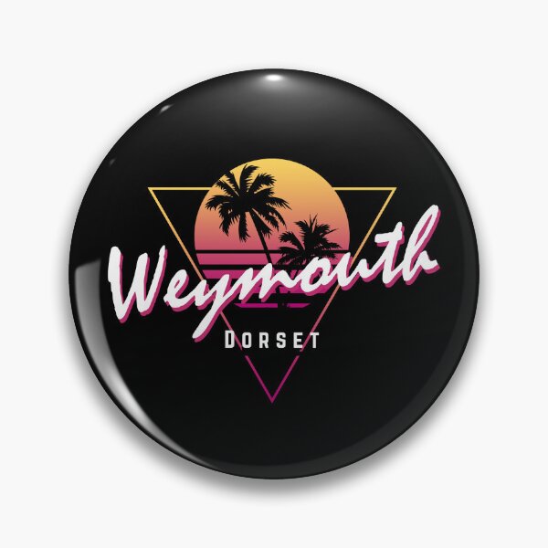 Item preview, Funny 80s Retro Sunset 'Weymouth' Dorset designed and sold by dinosareforever.