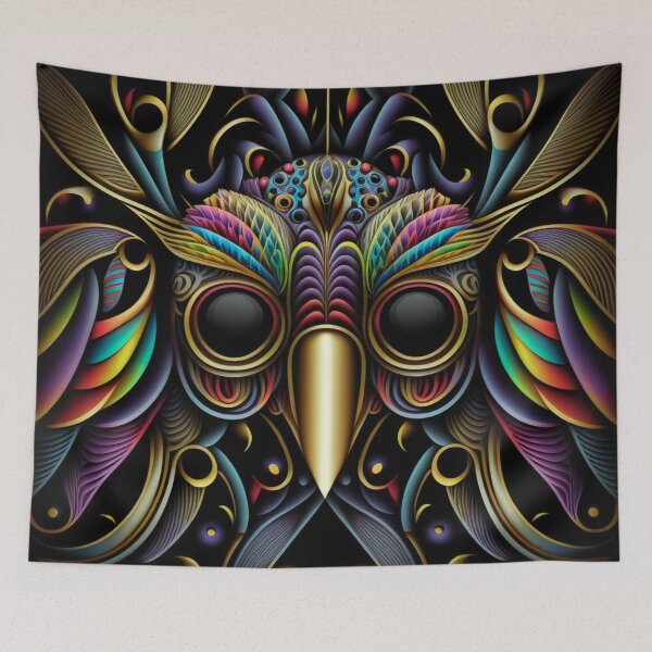 Item preview, Rainbow Bird Pattern | Bird Wearing Glasses | Rainbow Eagle | Doctor Bird | Rainbow Firebird | Colorful Butterflies | Native Bird |high resolution designed and sold by Synthetic-Intel.