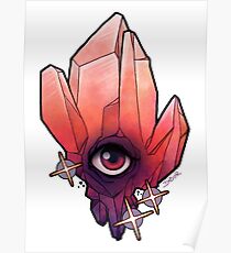 Garnet Crystal Tattoo Flash Poster