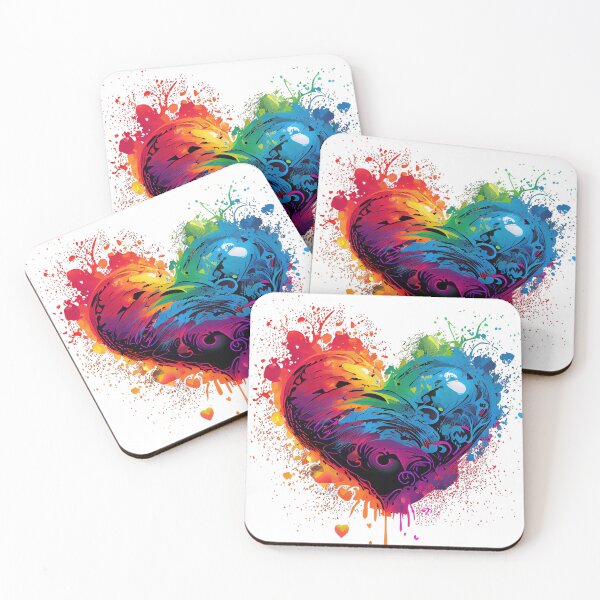 Item preview, Heart with splatters in neon colors  designed and sold by art8085.