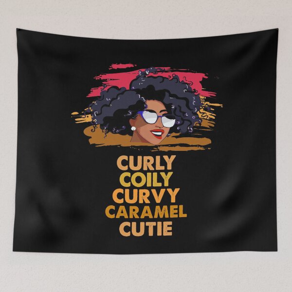 Item preview, Curly Coily Curvy Caramel Cutie Proud Africain American Girl Gift designed and sold by TMelonShop.