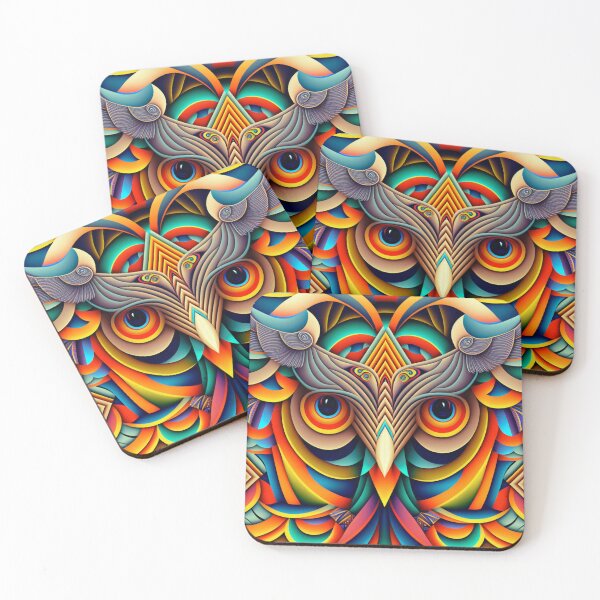 Item preview, Rainbow Owl Pattern | Bird Wearing Glasses | Stern Owl | Doctor Bird | Rainbow Firebird | Colorful Butterflies | Pride Bird |high resolution designed and sold by Synthetic-Intel.