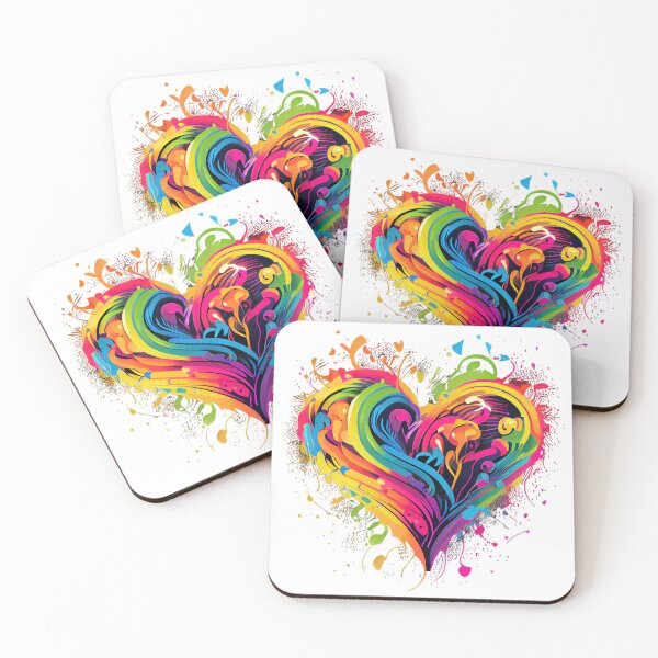 Item preview, Rainbow colored heart  in neon colors  designed and sold by art8085.