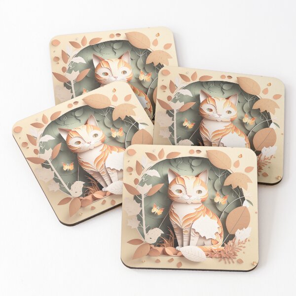 Artikelvorschau, Niedliche Katze aus Papier: eine originelle und farbenfrohe Kreation entworfen und verkauft von Papouilles.