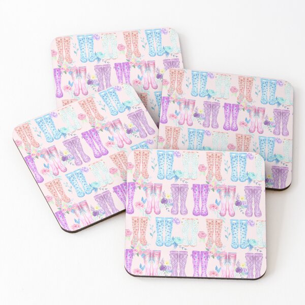 Item preview, Watercolor Wellington Boots, floral Rain Boots Pattern designed and sold by cornercroft.