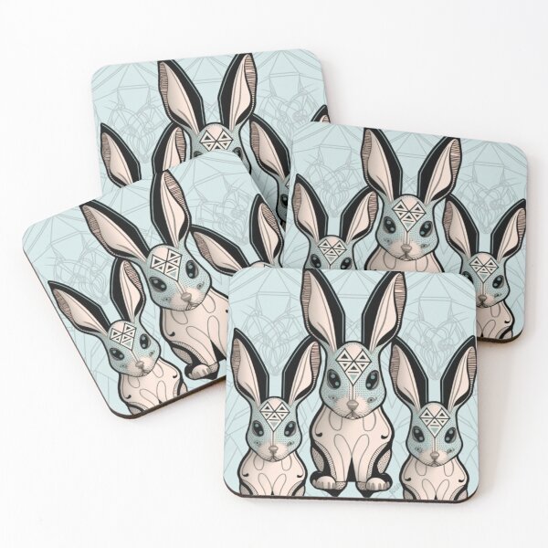 Item preview, Cute Pastel Rabbits Collage Pattern | Rabbits and Flowers | Year of the Rabbit | Easter Rabbits | Group of Rabbits | high resolution  designed and sold by Synthetic-Intel.