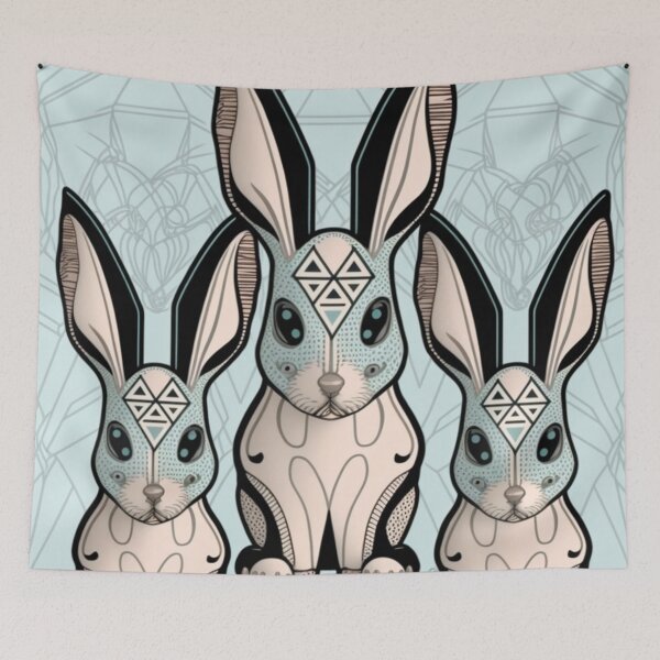 Item preview, Cute Pastel Rabbits Collage Pattern | Rabbits and Flowers | Year of the Rabbit | Easter Rabbits | Group of Rabbits | high resolution  designed and sold by Synthetic-Intel.