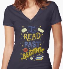 I Read Past my Bedtime Women's Fitted V-Neck T-Shirt