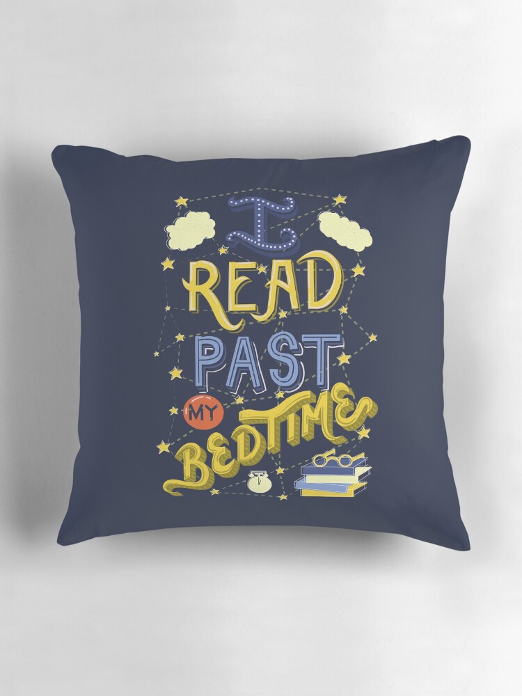 Thumbnail 3 of 4, Pillow, I Read Past my Bedtime designed and sold by abbymalagaART.