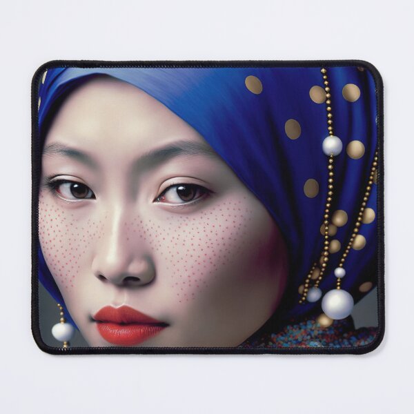 Item preview, An asian model girl with pearl earrings portrait designed and sold by osssoconcept.
