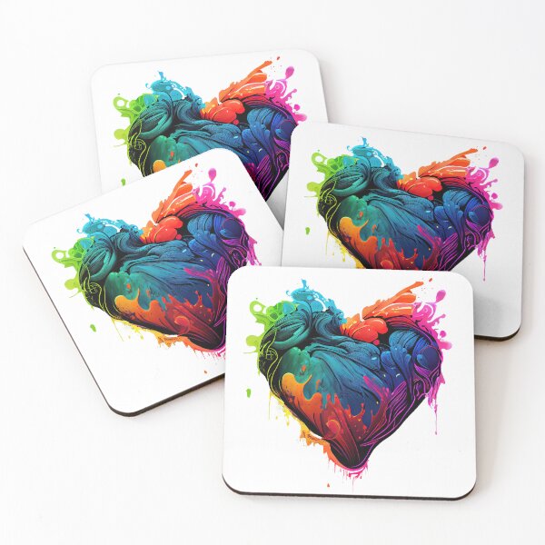 Item preview, Heartshaped heart in neon colors  designed and sold by art8085.