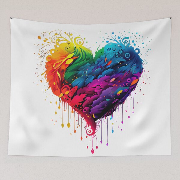 Item preview, Heart made of leaves in neon colors  designed and sold by art8085.