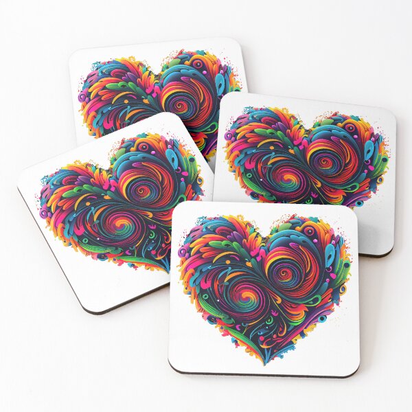 Item preview, Heart in swirls of neon colors  designed and sold by art8085.