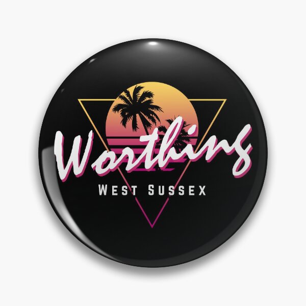 Item preview, Funny 80s Retro Sunset 'Worthing' West Sussex designed and sold by dinosareforever.