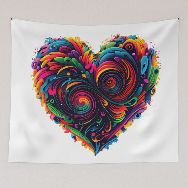 Item preview, Heart in swirls of neon colors  designed and sold by art8085.