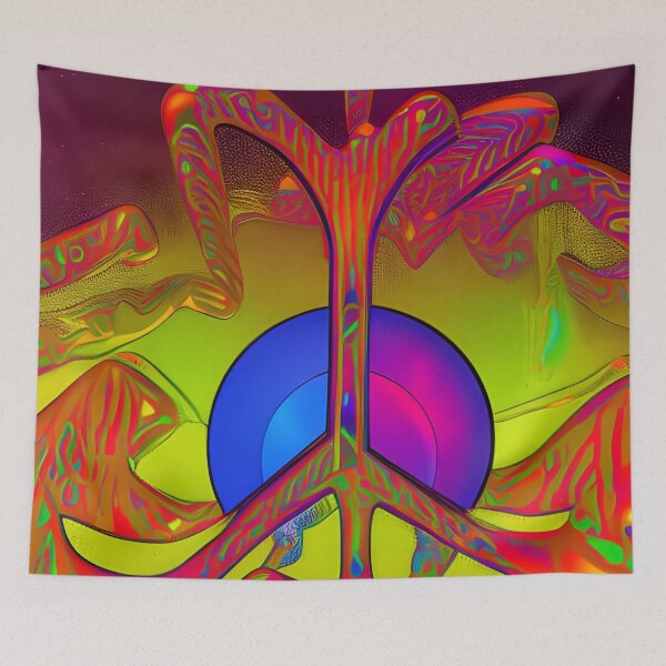 Item preview, Peace n Love (on the Dancefloor) No.2 - Astral Cosmic AI Illustration designed and sold by Recall-Design.