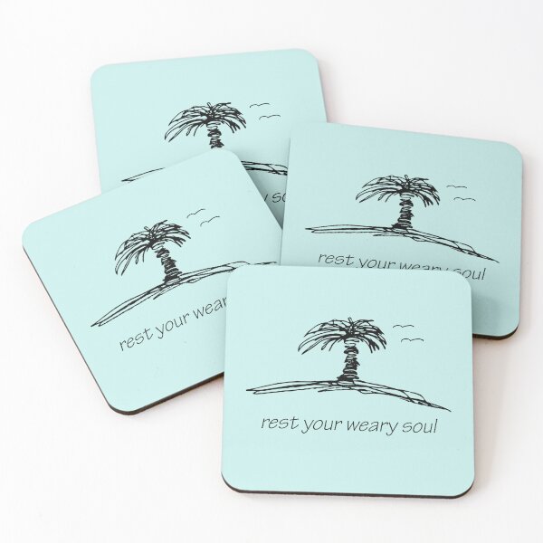 Item preview, Beach with Palm tree and birds: rest your weary soul designed and sold by SomeGuyLou.