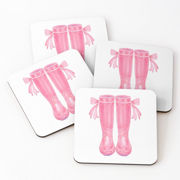 Item preview, Watercolor Pink Wellington Boots, Pink Boots designed and sold by cornercroft.
